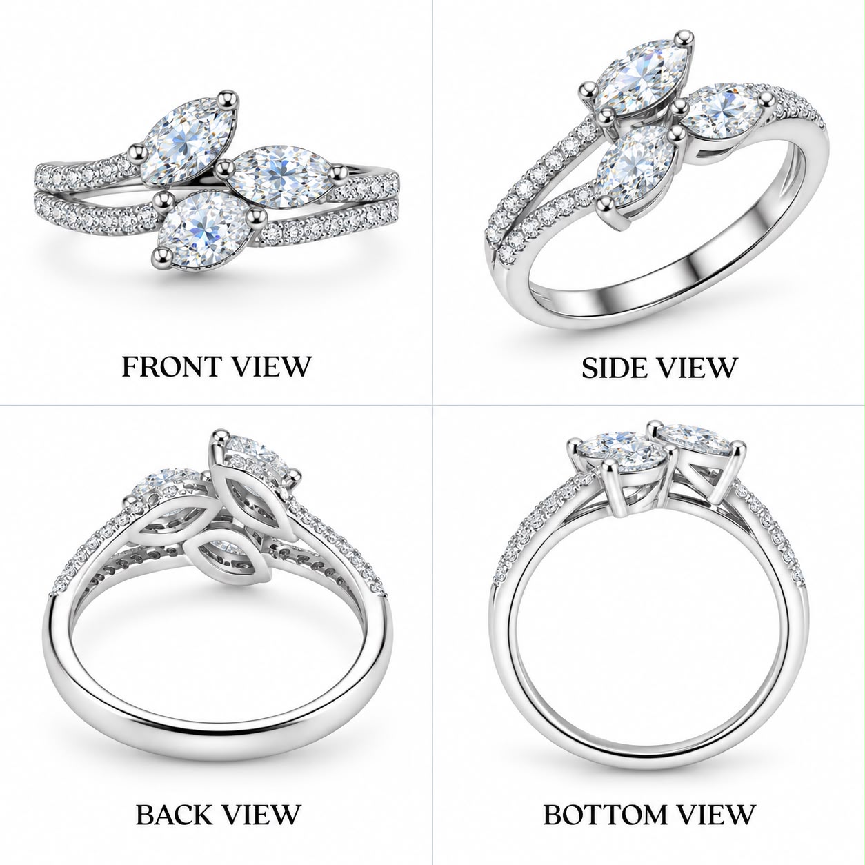 Celestial Marquise Trio Pavé Ring
