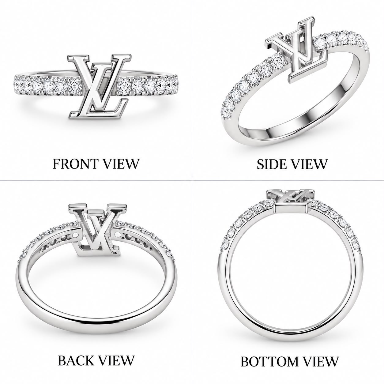 Atelier Monogram Emblem Pavé Ring