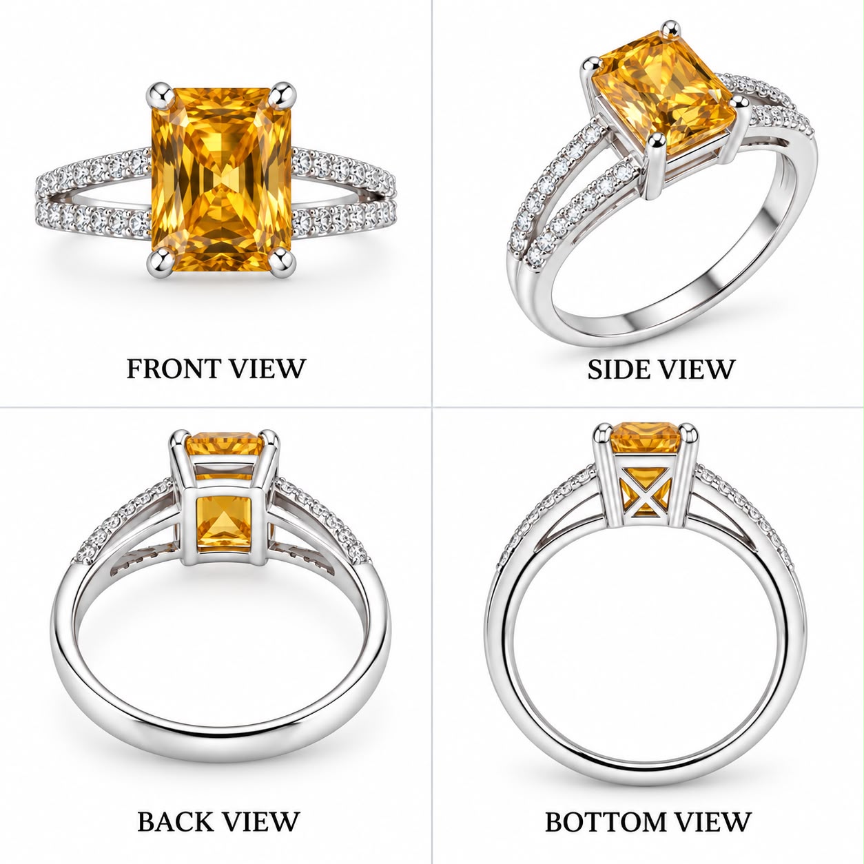 Imperial Radiant Citrine Split-Shank Ring